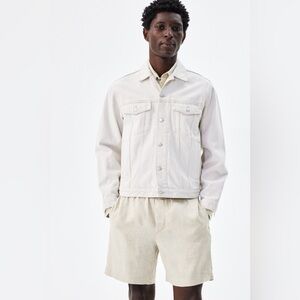 H&M NWT men’s linen blend pull on shorts cream size XL